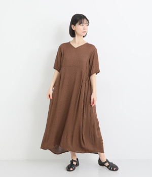 ジャカードワンピース(ブラウン-ONESIZE)