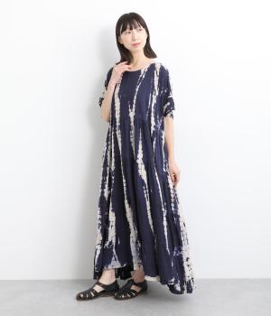 レーヨンタイダイティアードワンピース