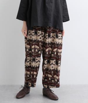 イカットプリントパンツ(ブラウン-F)