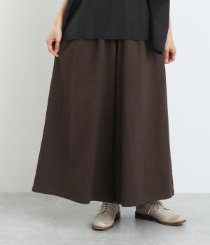 ツイル無地ワイドパンツ(ブラウン-F)