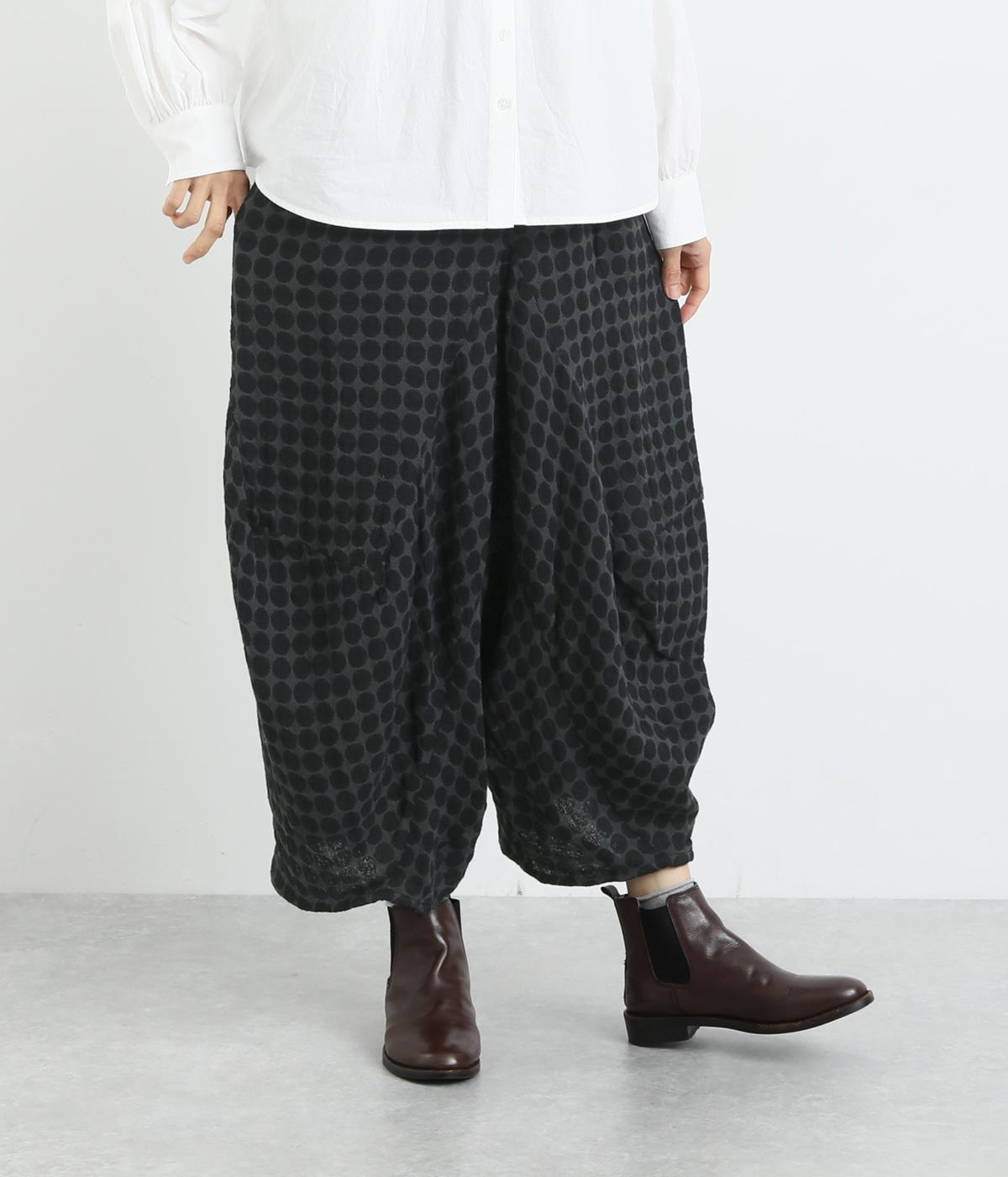 ドットジャカード変形パンツ(ブラック-F)