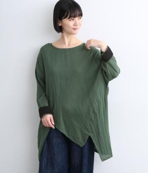 ダブルガーゼプルオーバー(グリーン-F)