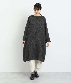 花ジャカードチュニック(ブラック-F)