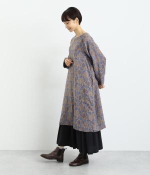 花ジャカードチュニック(ブルー-F)