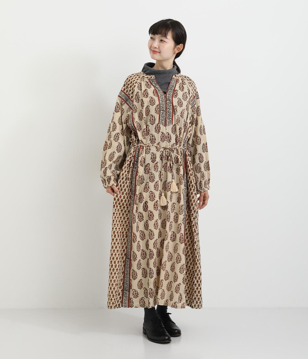 バグルーペイズリープリントワンピース(ナチュラル-F)