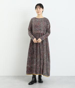 レーヨンタイル風ワンピース(レッド-F)