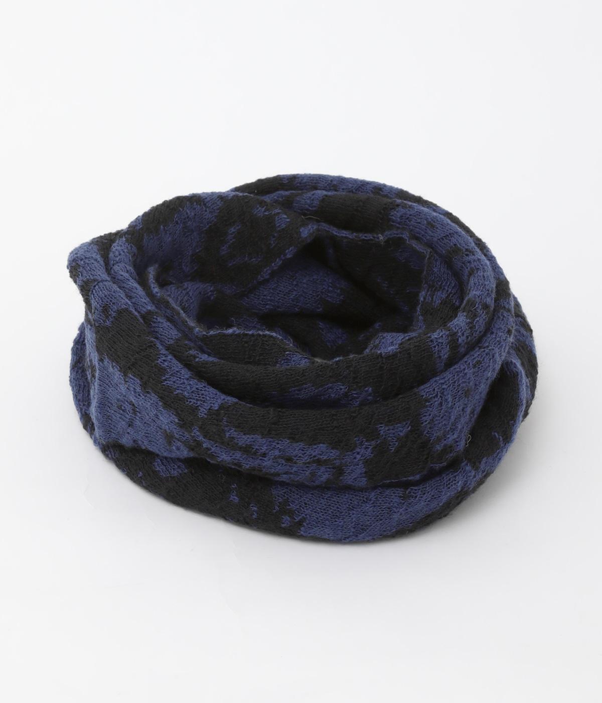 シルエット花ニットスヌード(ブラック-F)