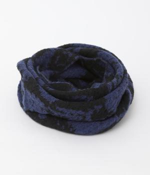 シルエット花ニットスヌード(ブラック-F)