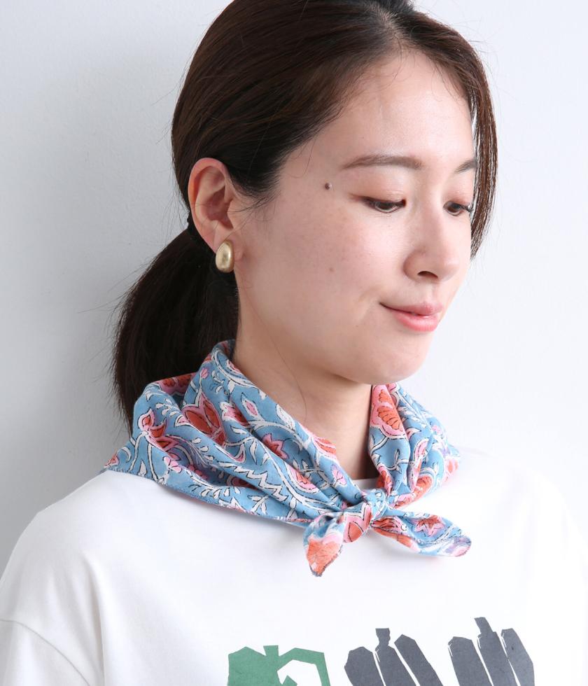 コラボ｜ブロックプリント　バンダナ