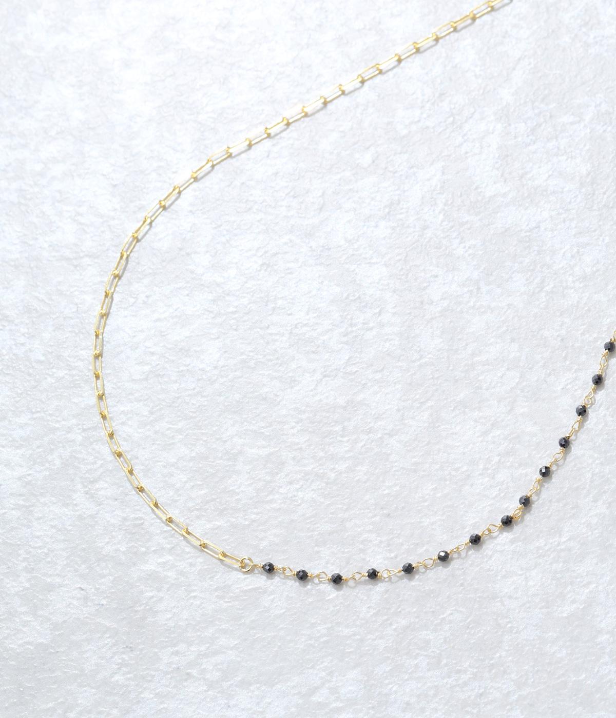 ビーズチェーンネックレス(ブラックオニキス-F)