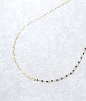 ビーズチェーンネックレス(ブラックオニキス-F)