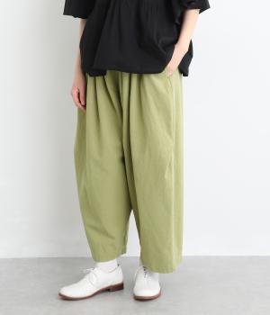 オックス厚手 タックパンツ(カーキ-F)