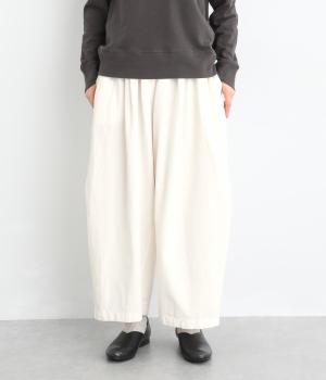 オックス厚手 タックパンツ(ホワイト-F)