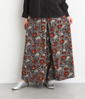 バグルー花プリント　ワイドパンツ(ネイビー-F)