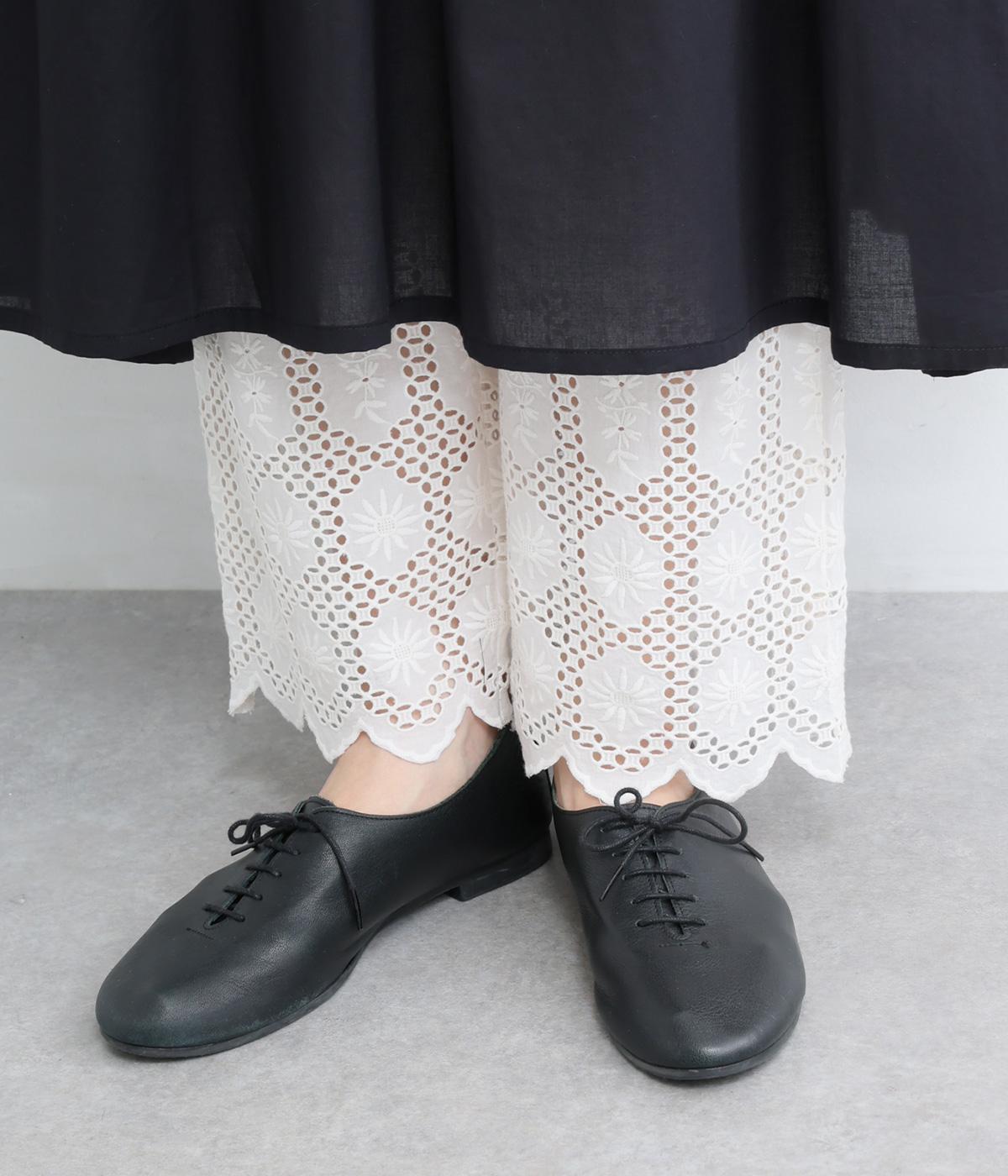 コットン裾レースパンツ(ホワイト-F)