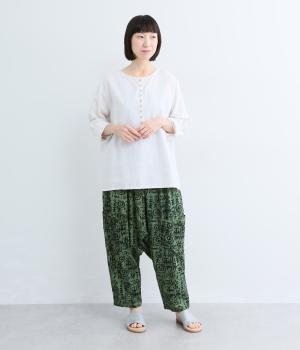 バティックサルエルパンツ(グリーン-F)