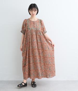 カラムカリボリュームワンピース(ピンク-F)