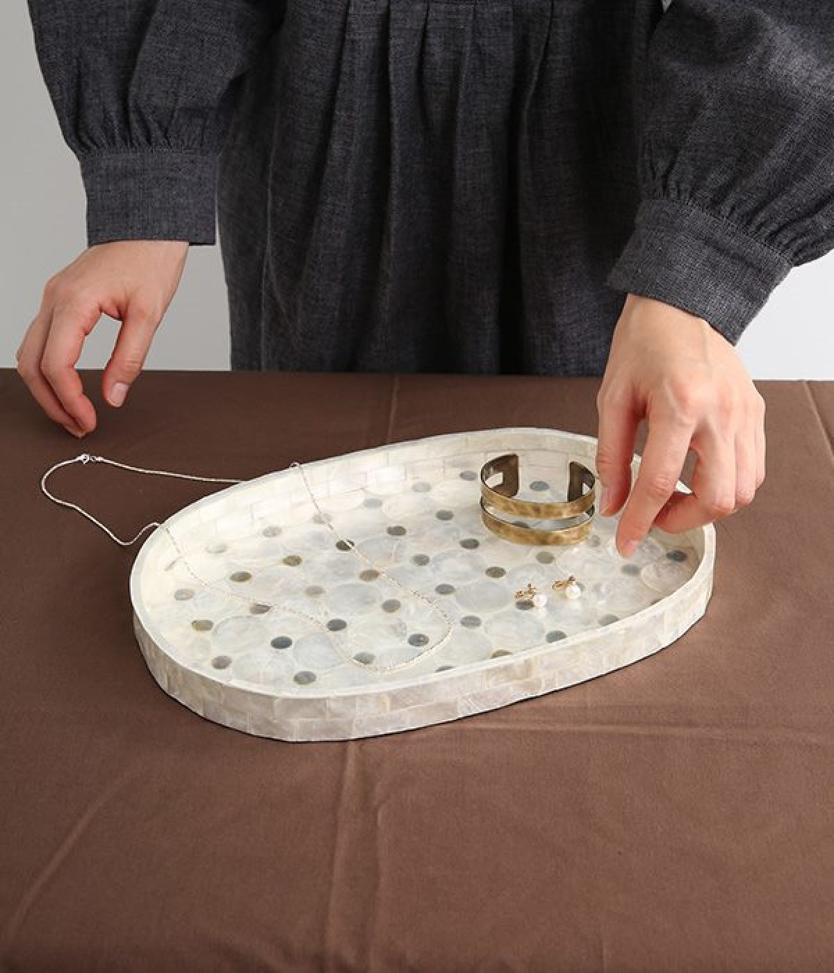 シェルモザイクトレイ　オーバル(カラー1-ONESIZE)