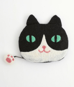 フェルト シェイプポーチ(ハチワレ-ONESIZE)