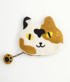 フェルト シェイプポーチ(ミケネコ-ONESIZE)