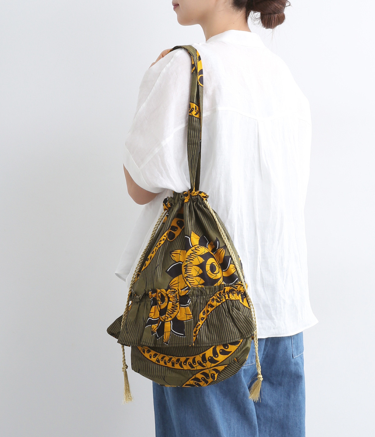 バッグフリルトートアフリカンプリント(プロテア-ONESIZE)