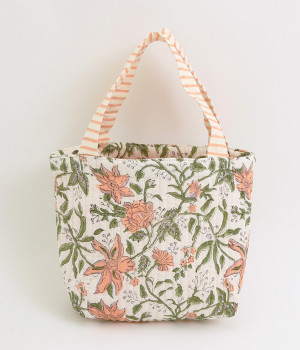 キルトミニトートカリーノブロックプリント(ライラックピンク-ONESIZE)