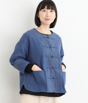 【Shanti Shanti】チェンマイコットンムアンジャケット(ブルー-ONESIZE)