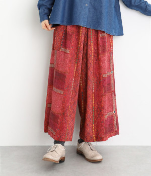 【Shanti Shanti】コットンモスバンジェラパンツ(レッド-ONESIZE)