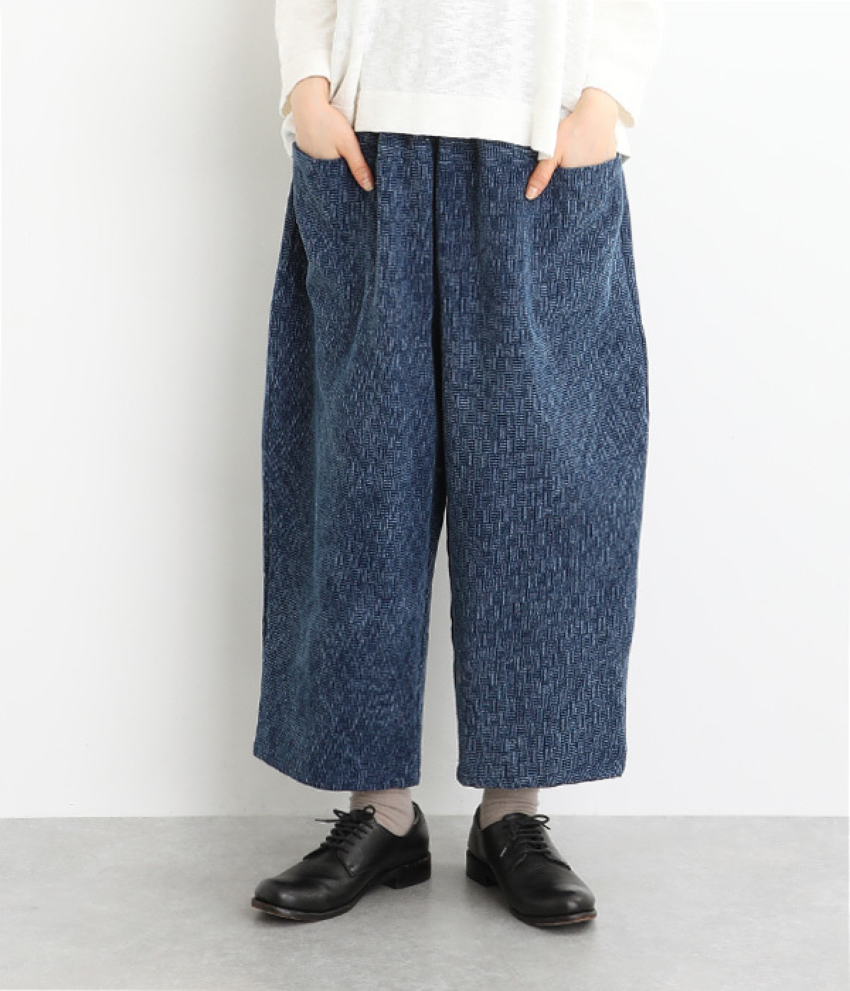 【Shanti Shanti】コットンクレドタオバスケットバルーンパンツ(インディゴ-ONESIZE)