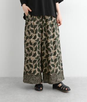 【Shanti Shanti】コットンシーチングキテンゲパンツ(グリーン-ONESIZE)