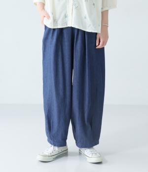 コットンデニムケディカーブパンツ(ブルー-F)