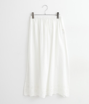 コットンキャンブリックペティスカート(ホワイト-ONESIZE)