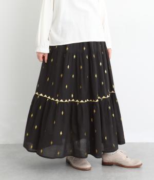 コットンルーレックスリュミエール裏地付きスカート