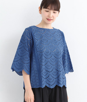 【Shanti Shanti】コットンシフリーリカーモ2wayプルオーバー(ブルー-ONESIZE)