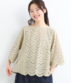 【Shanti Shanti】コットンシフリーリカーモ2wayプルオーバー(オリーブ-ONESIZE)