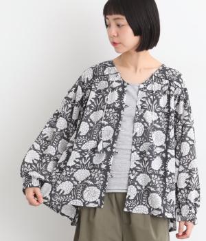 コットンキャンブリックリコブラウス(ブラック-F)