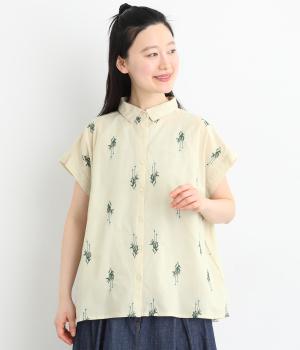 コットンキャンブリックラベンダーシャツ(サンド-F)