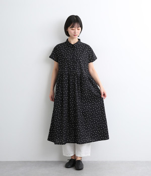 コットンボイルドットワンピース(ビッグドット-ONESIZE)