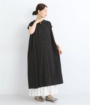 コットンシフリークレマチスワンピース(ブラック-ONESIZE)