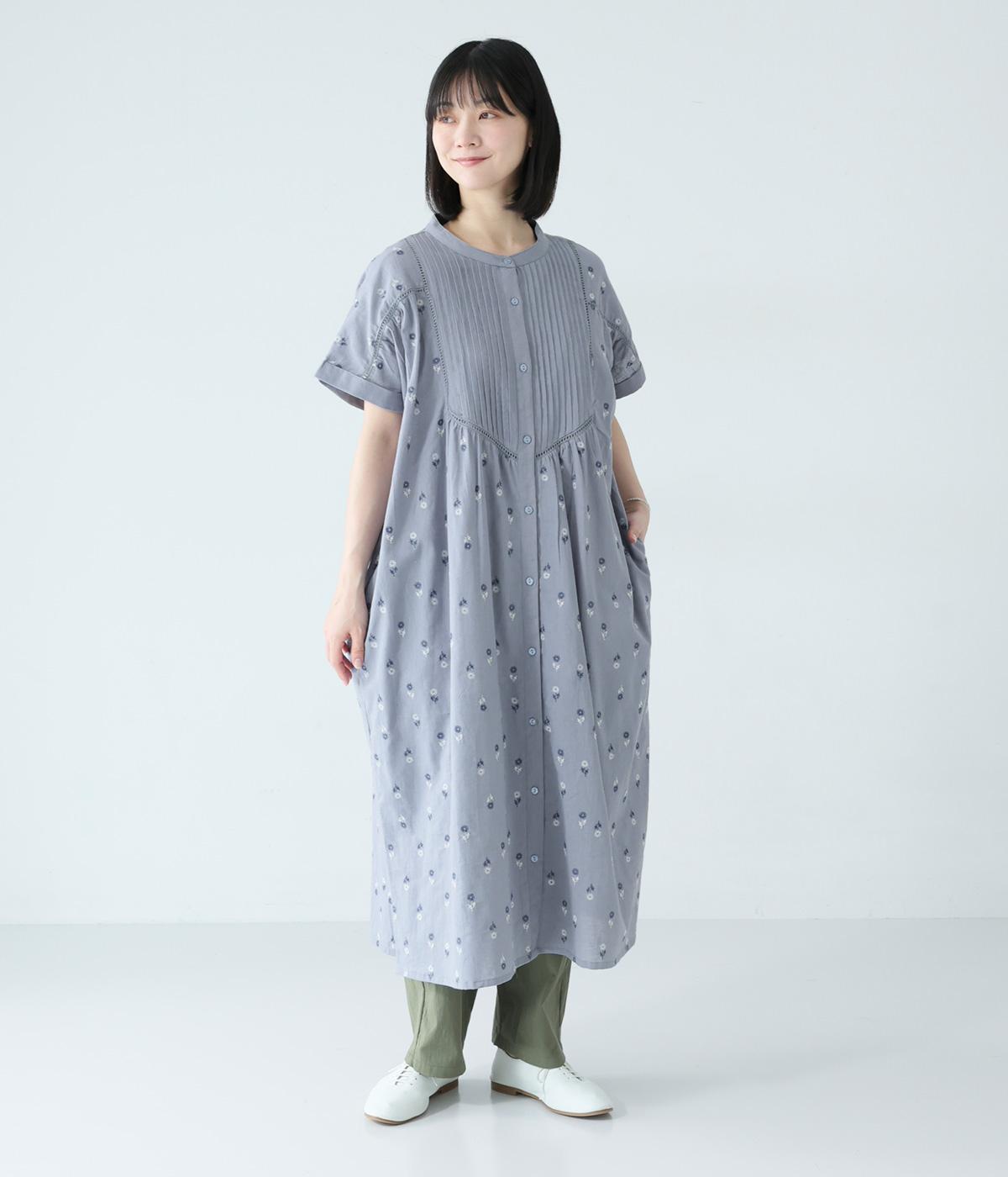 コットンフラックスべリスワンピース(サックスブルー-F)