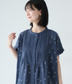 コットンフラックスべリスワンピース(ブルー-F)