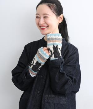 ネパールニット　ハンドウォーマー(ネコ-F)