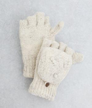 ネパールニット　カバー付グローブ(ナチュラル-F)