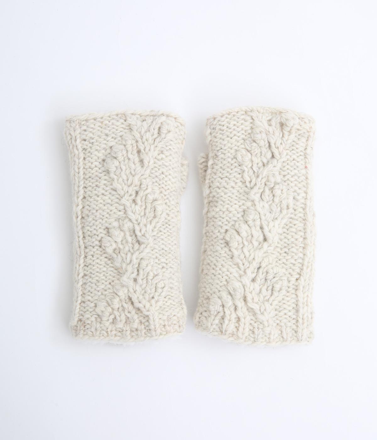 ネパールニット　ハンドウォーマー2(ナチュラル-F)