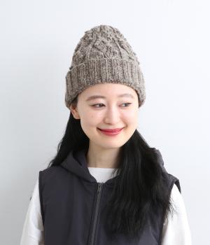 ネパールニット　キャップ(ブラウン-F)