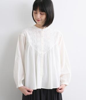 コットンキャンブリックペンタスブラウス(オフホワイト-ONESIZE)