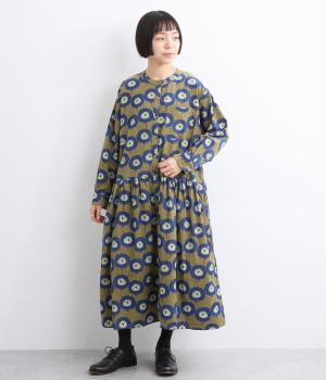 コットンコーデュロイファンシーワンピース(ネイビー-F)