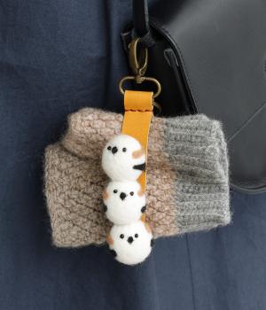 ネパールフェルト　グローブホルダー(シマエナガ-F)