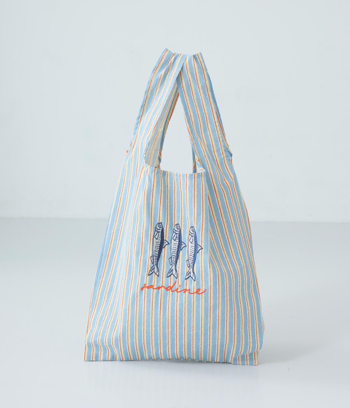 南欧モチーフ刺繍エコバッグ(サーディン-F)