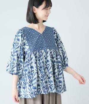 コットンキャンブリックダブプルオーバー(ミックス-F)